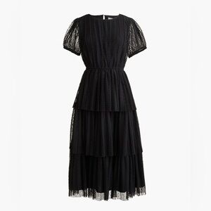 J. Crew Factory Elegant Black Tiered Dress